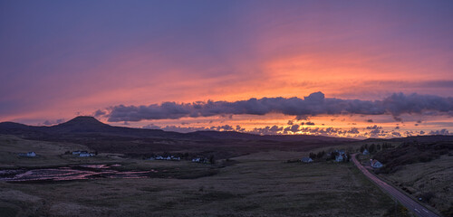 Fototapeta na wymiar Herebost sunset panorama