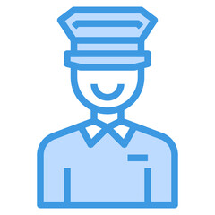 Taxi Driver blue outline icon