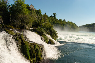 Splashing water at the incredible rhine falls in Switzerland 28.5.2021