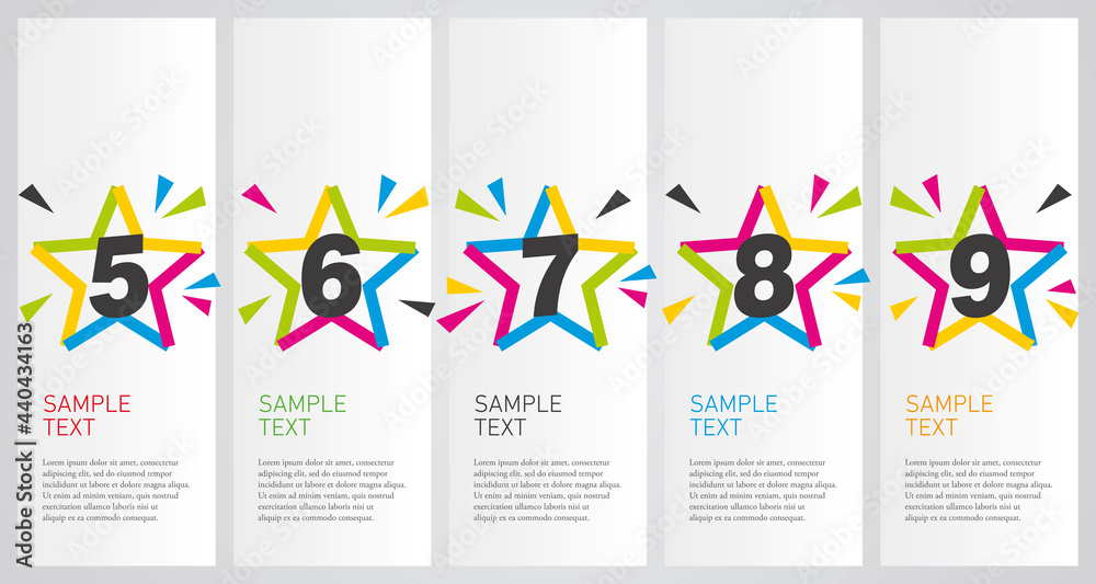 Canvas Prints Colorful infographics design vector layout business success concept 5 6 7 8 9 star shapes option step