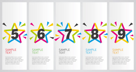 Colorful infographics design vector layout business success concept 5 6 7 8 9 star shapes option step