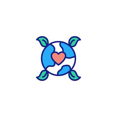Love Earth icon in vector. Logotype