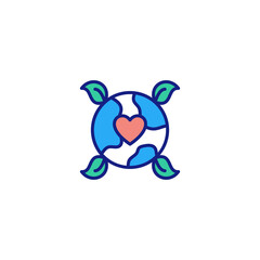 Love Earth icon in vector. Logotype