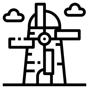 recommend clip art: windmill line icon