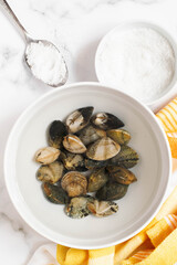 Fresh fish: mussels, squid, shrimps and other kind of fish