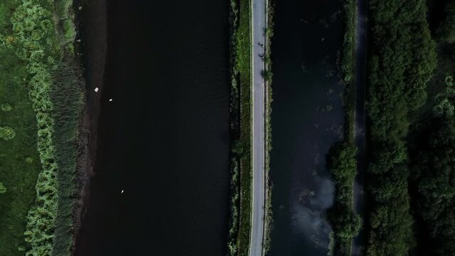 Top down view of the River Exe and Exeter Shipping canal