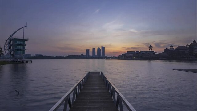 Timelapse a beautiful sunrise at Pullman Putrajaya
