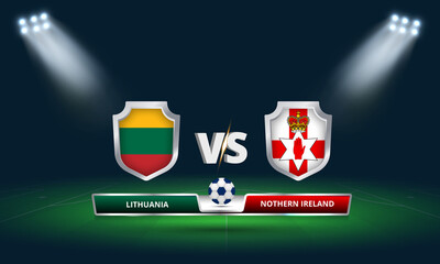 Obraz premium Fifa world cup Qualifier 2022 Lithuania vs Northern Ireland Football Match