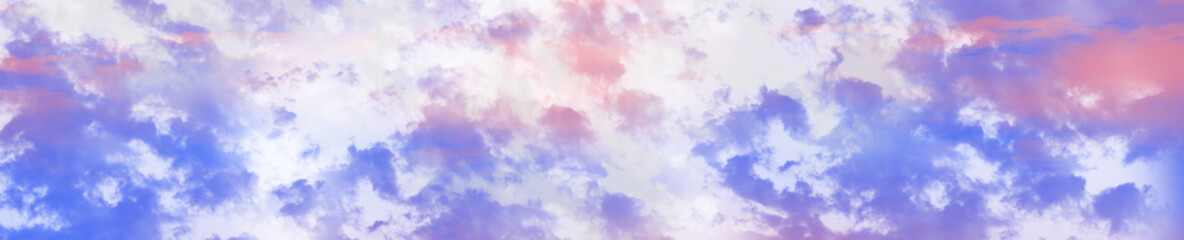 Vibrant color panoramic sky with cloud on a sunny day. Beautiful cirrus cloud. Panorama high...