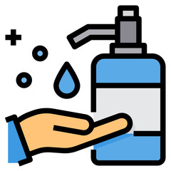 Hand Wash filled outline icon