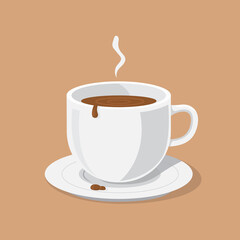 Black coffee mug icon vector