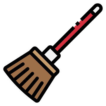 recommend clip art: broom line icon