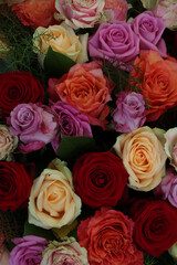 Rose bouquet in bright colors