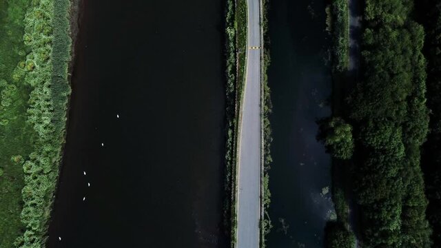 Top down view of the River Exe and Exeter Shipping canal