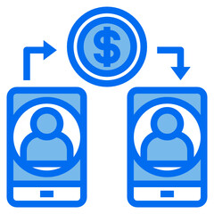 smartphone blue line icon