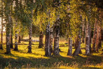 Beautiful mountains at sunrise in autumn.