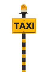 Taxi calling sign use for call taxi isolated on white background. Hailing sign with amber light to...