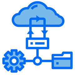 brain blue line icon