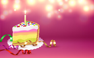 Cake Piece Festive Background