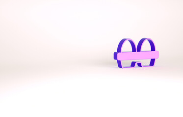 Obraz premium Purple Chicken egg in box icon isolated on white background. Minimalism concept. 3d illustration 3D render