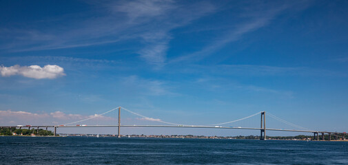Fototapeta premium Lillebælts bridge between Fredericia and Middelfart in, Denmark,scandinavia,Europe
