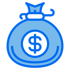 money blue line icon