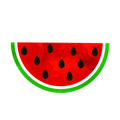 Watermelon watercolor. Fresh fruit vector illustration.