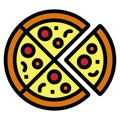 pizza line icon