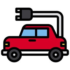 electronic car color line style icon