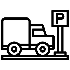 Fototapeta premium truck outline style icon