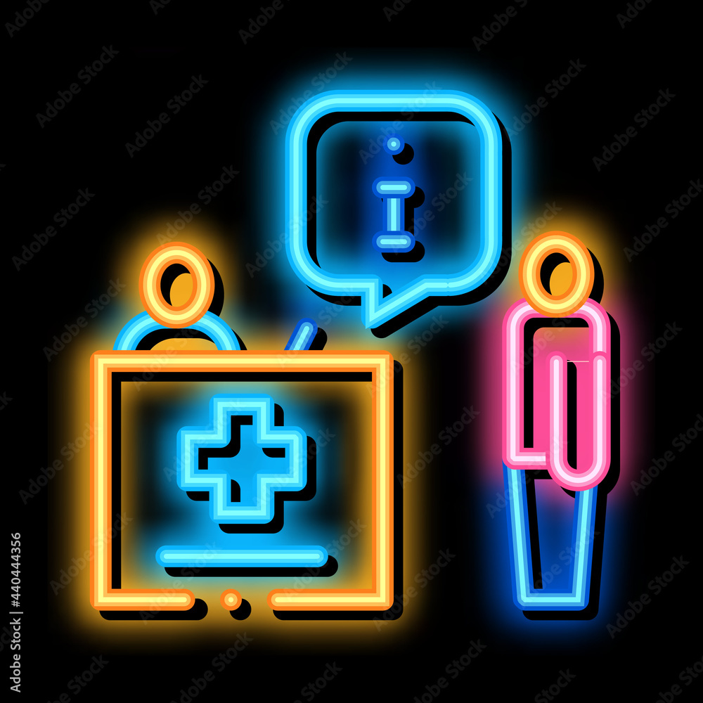 Wall mural person near check-in point neon light sign vector. Glowing bright icon person near check-in point sign. transparent symbol illustration