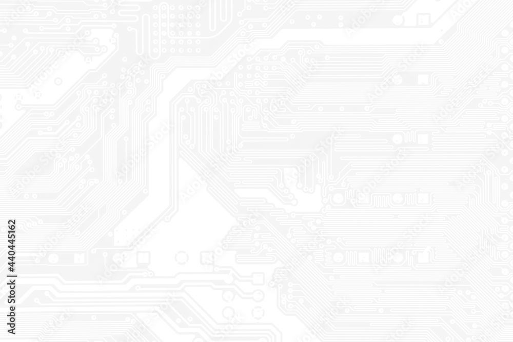 Fototapete white texture background of printed circuit board. computer technology background. information tech.