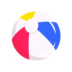Obraz premium Rubber Ball Swimming Pool Vector Illustration. Beach accessory.Water and beach theme.