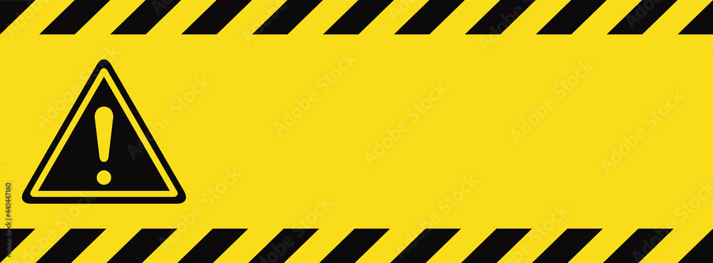 Wall mural warning stop sign. important announcement. design with stop icon for banner or signboard. vector ill