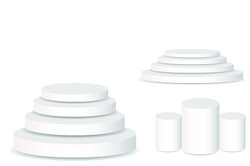 white podium isolated on white