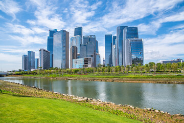 Obraz premium Scenery of CBD building in Qianhai, Shenzhen, China