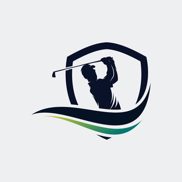 golf sport logo template design
