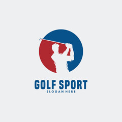 golf sport logo template design