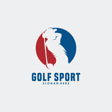 golf sport logo template design