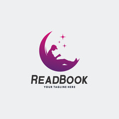 reading book logo design template