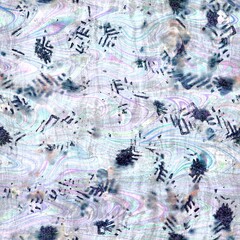 Seamless highly textured intricate and ornate pattern in navy blue. High quality illustration. Sophisticated luxury ornate design for surface design and print. Detailed graphic motif. Grungy textile.