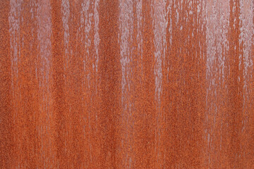 Rust on painted metal when exposed to the environment