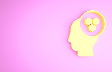 Yellow Beekeeper icon isolated on pink background. Special protective uniform. Minimalism concept. 3d illustration 3D render