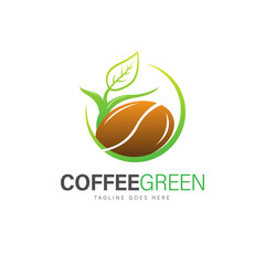 green coffee seed logo template