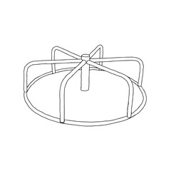 Beautiful hand-drawn black vector illustration of a carousel isolated on a white background