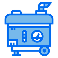 electricity generator blue line icon