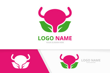 Vector organic bladder logo combination. Urinary tract logotype design template.