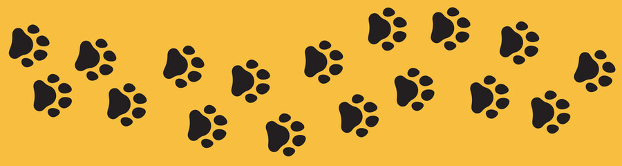 Dog cat paw print Vector. Paw print foot trail vector