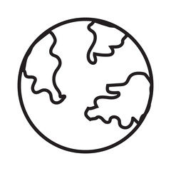 world icon symbol flat black line on white vector background