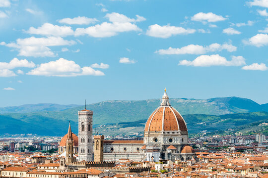 Florence skyline in summer with view of Florence Cathedral, Tuscany, Italy